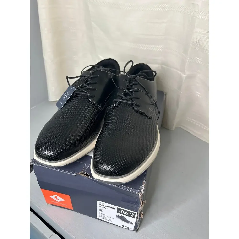 St. John's Bay Canton Mens Oxford Dress Shoes Black Size 10.5M Lace-Up NEW